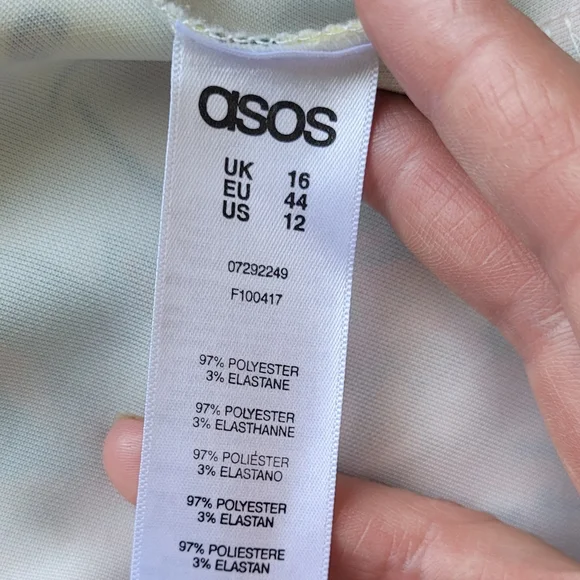 Asos Design Scuba Skirt with Mirrored Flower Print, VGUC, Size 12 - Picture 10 of 10